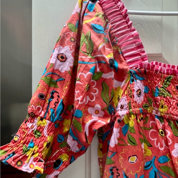 NWT Printfresh The Muse Dress Peach Cobbler Short Sleeve Midi Dress M - Picture 10 of 14